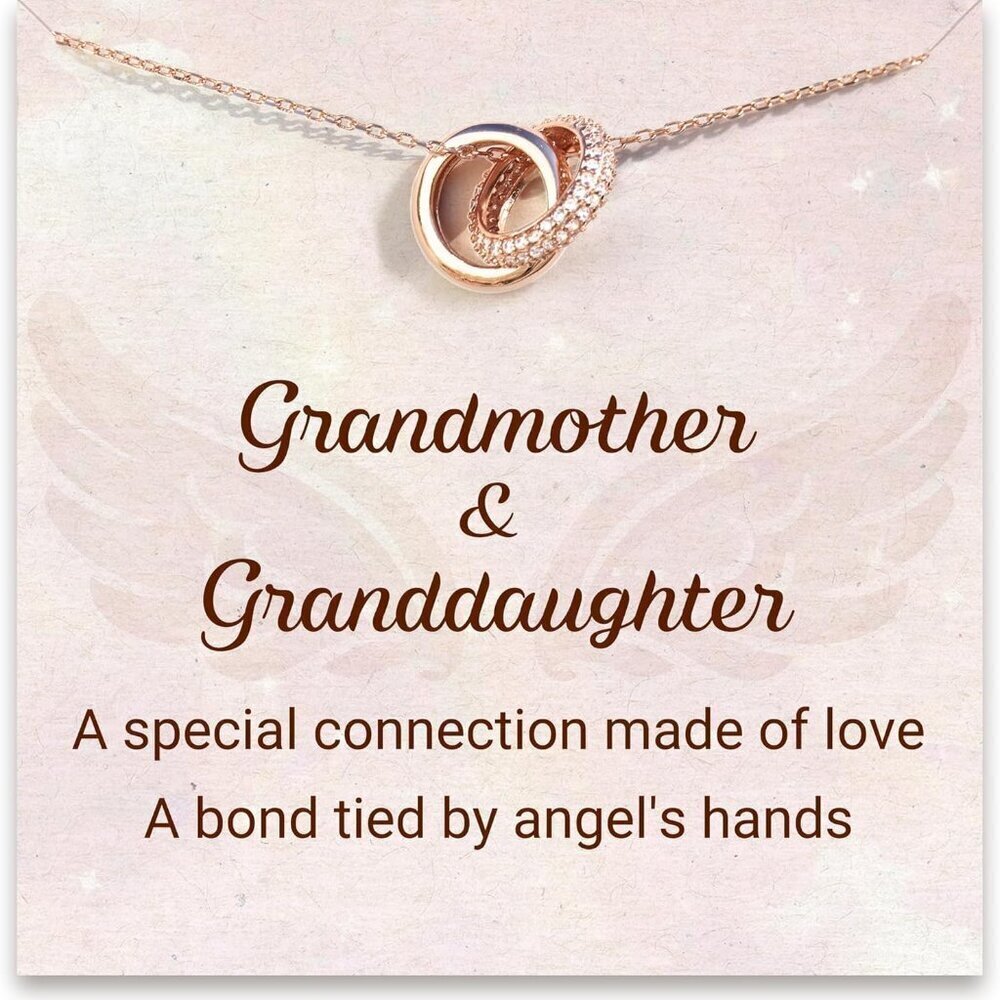 Mother Daughter Necklace Sterling Silver Rose Gold Gift for Mom Grandma